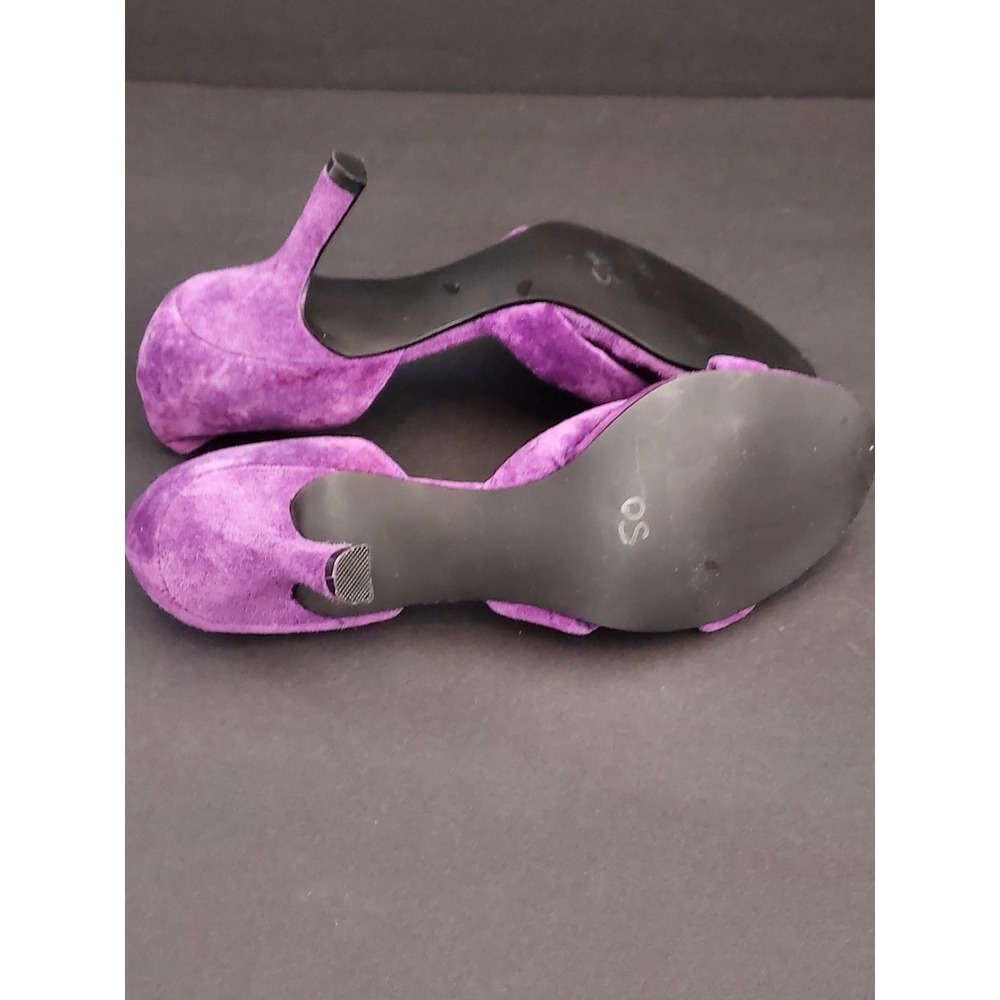 Steve Madden Purple Suede Kitten Heel Twisted Embellishment Size 7.5 - Picture 3 of 5